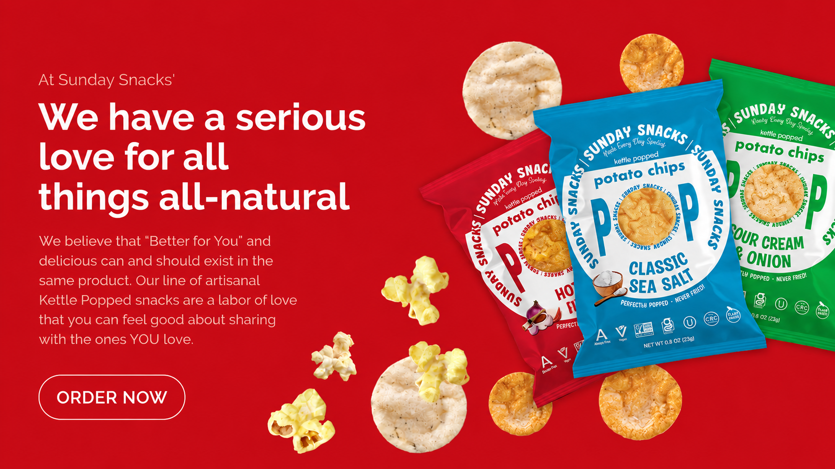 Sunday Snacks promotional graphic with an order page link
